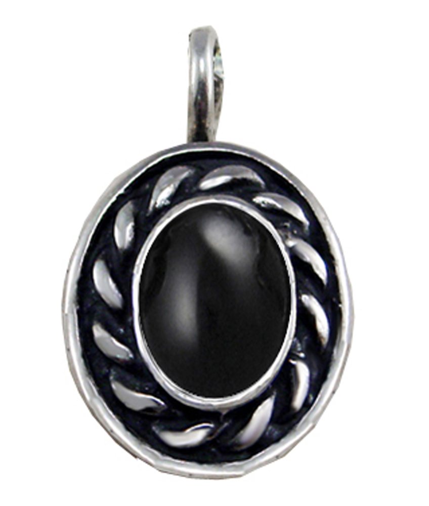 Sterling Silver Little Black Onyx Pendant Necklace